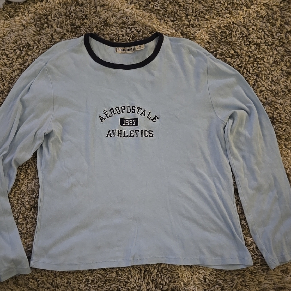Aeropostale Women's Blue Long Sleeve Shirt